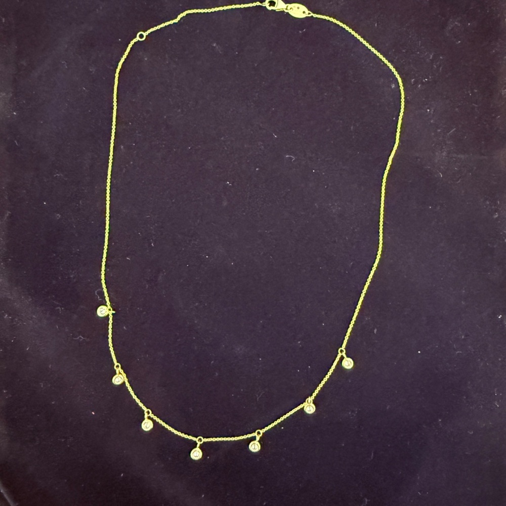 Roberto Coin 18K Yellow Gold Seven-Station Diamond Necklace - Picture 7 of 15